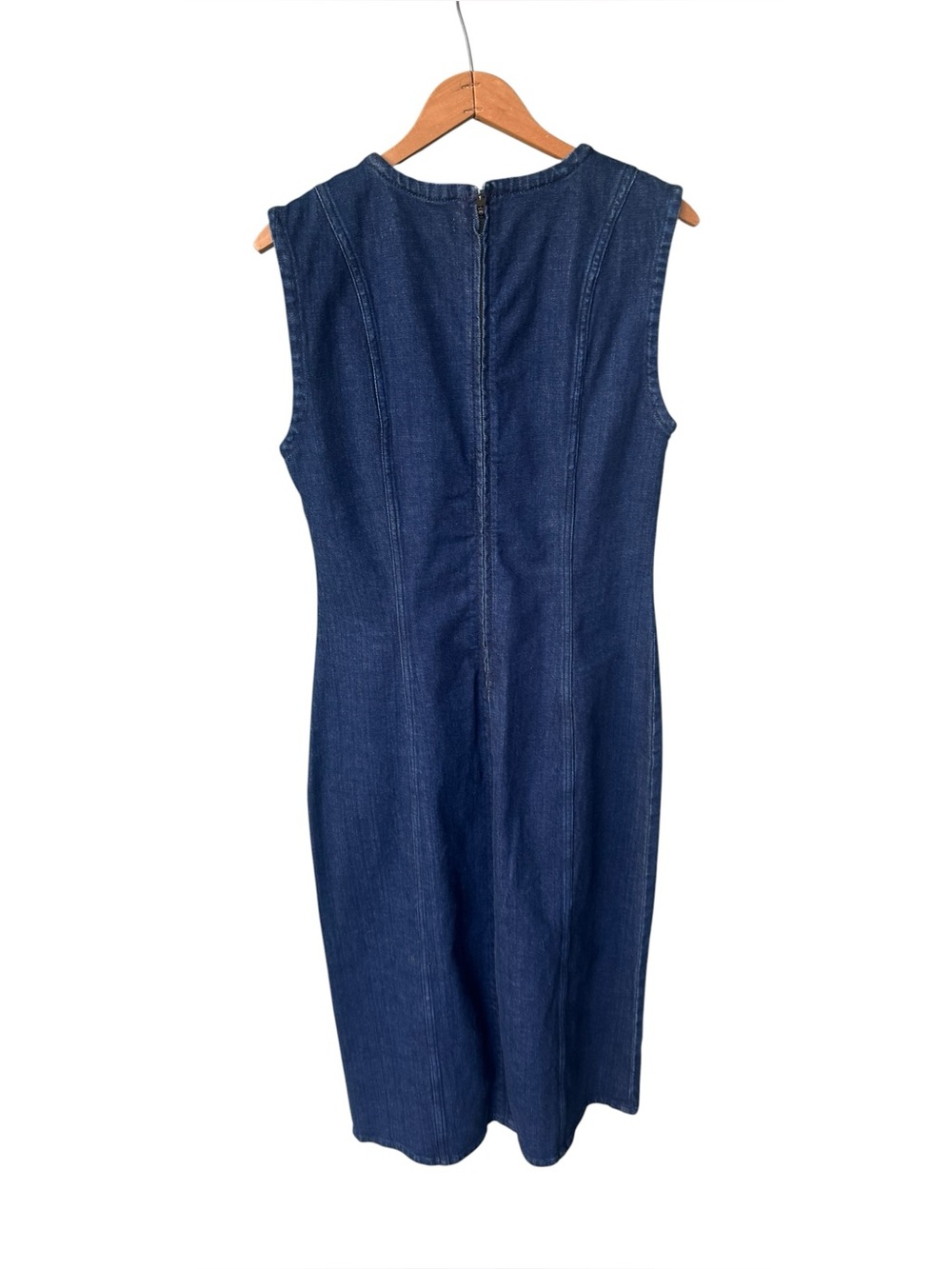 Abercrombie & Fitch Midi Dress in dark denim M NWT - Picture 3 of 6